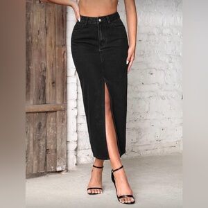 Black Denim Skirt